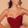 image:imageBriLove Fashion Stunning 2 Layer Tassel Rhinestone Marquise Earrings Dangling for Women Wedding Party PromRuby Color GoldTone