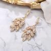 image:imageBriLove Gorgeous Bling Rhinestone 3 Layered Marqusie Cluster Dangle Drop Earrings for Women Bride Bridesmaid Wedding Party Prom02Champagne GoldTone