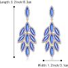 image:imageBriLove Gorgeous Bling Rhinestone 3 Layered Marqusie Cluster Dangle Drop Earrings for Women Bride Bridesmaid Wedding Party Prom05Royal Blue GoldTone