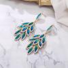 image:imageBriLove Gorgeous Bling Rhinestone 3 Layered Marqusie Cluster Dangle Drop Earrings for Women Bride Bridesmaid Wedding Party Prom06Green GoldTone