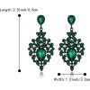 image:imageBriLove Gorgeous Shiny Rhinestones Big Teardrop Cluster Leaf Shape Dangle Earrings for Women Wedding Party Prom Jewelry AccessoryEmerald Color BlackTone