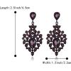 image:imageBriLove Gorgeous Shiny Rhinestones Big Teardrop Cluster Leaf Shape Dangle Earrings for Women Wedding Party Prom Jewelry AccessoryPurple BlackTone