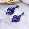 image:imageBriLove Gorgeous Shiny Rhinestones Big Teardrop Cluster Leaf Shape Dangle Earrings for Women Wedding Party Prom Jewelry AccessoryRoyal Blue BlackTone
