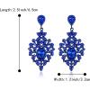 image:imageBriLove Gorgeous Shiny Rhinestones Big Teardrop Cluster Leaf Shape Dangle Earrings for Women Wedding Party Prom Jewelry AccessoryRoyal Blue BlackTone