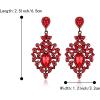 image:imageBriLove Gorgeous Shiny Rhinestones Big Teardrop Cluster Leaf Shape Dangle Earrings for Women Wedding Party Prom Jewelry AccessoryRuby Color BlackTone