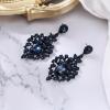 image:imageBriLove Gorgeous Shiny Rhinestones Big Teardrop Cluster Leaf Shape Dangle Earrings for Women Wedding Party Prom Jewelry AccessorySapphire Color BlackTone