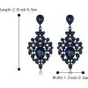 image:imageBriLove Gorgeous Shiny Rhinestones Big Teardrop Cluster Leaf Shape Dangle Earrings for Women Wedding Party Prom Jewelry AccessorySapphire Color BlackTone