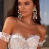 image:imageBriLove Gorgeous Shiny Rhinestones Teardrop Cluster Heart Shape Chandelier Long Dangle Earrings for Women Wedding Party Prom Jewelry AccessoryClear GoldTone