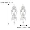 image:imageBriLove Gorgeous Shiny Rhinestones Teardrop Cluster Heart Shape Chandelier Long Dangle Earrings for Women Wedding Party Prom Jewelry AccessoryClear SilverTone