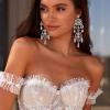 image:imageBriLove Gorgeous Shiny Rhinestones Teardrop Cluster Heart Shape Chandelier Long Dangle Earrings for Women Wedding Party Prom Jewelry AccessoryClear SilverTone