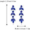 image:imageBriLove Gorgeous Sparkly Rhinestone 3 Layered Marquise Leaf Cluster Dangle Earrings for WomenBlue SilverTone
