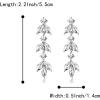 image:imageBriLove Gorgeous Sparkly Rhinestone 3 Layered Marquise Leaf Cluster Dangle Earrings for WomenClear SilverTone