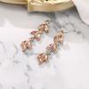 image:imageBriLove Gorgeous Sparkly Rhinestone 3 Layered Marquise Leaf Cluster Dangle Earrings for WomenPeach SilverTone