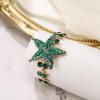 image:imageBriLove Gorgeous Stunning Crystal Rhinestone Marquise StarShape Link Bracelet for Women Party Prom Summer Seaside Idyllic HolidayEmerald Color GoldTone