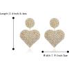 image:imageBriLove Gorgeous Stunning Heart Earrings for WomenFashion Sparkle Full Crystal Dangle Drop Earring for Wedding Party PromClear GoldTone
