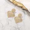 image:imageBriLove Gorgeous Stunning Heart Earrings for WomenFashion Sparkle Full Crystal Dangle Drop Earring for Wedding Party PromClear GoldTone