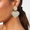 image:imageBriLove Gorgeous Stunning Heart Earrings for WomenFashion Sparkle Full Crystal Dangle Drop Earring for Wedding Party PromClear GoldTone
