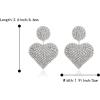 image:imageBriLove Gorgeous Stunning Heart Earrings for WomenFashion Sparkle Full Crystal Dangle Drop Earring for Wedding Party PromClear SilverTone