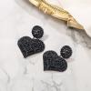 image:imageBriLove Gorgeous Stunning Heart Earrings for WomenFashion Sparkle Full Crystal Dangle Drop Earring for Wedding Party PromSapphire Color BlackTone