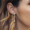 image:imageBriLove Minimalist Teardrop Front Back Dangle Drop Earrings for Women Unique Simple Thick Line Dangling Fashion Jewelry Gifts for Prom Party Daily Wear AccessoriesSilver