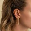 image:imageBriLove Minimalist Teardrop Front Back Dangle Drop Earrings for Women Unique Simple Thick Line Dangling Fashion Jewelry Gifts for Prom Party Daily Wear AccessoriesGold