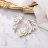 image:imageBriLove Sparkly Bling Marqusie Angle Wing Dangle Drop Earrings for Women Bride Bridesmaid Wedding Party Prom02Iridescent AB SilverTone