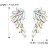 image:imageBriLove Sparkly Bling Marqusie Angle Wing Dangle Drop Earrings for Women Bride Bridesmaid Wedding Party Prom02Iridescent AB SilverTone