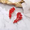 image:imageBriLove Sparkly Bling Marqusie Angle Wing Dangle Drop Earrings for Women Bride Bridesmaid Wedding Party Prom04Ruby Color GoldTone