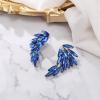 image:imageBriLove Sparkly Bling Marqusie Angle Wing Dangle Drop Earrings for Women Bride Bridesmaid Wedding Party Prom05Royal Blue SilverTone