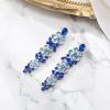 image:imageBriLove Sparkly Bling Rhinestones Marquise Teardrop Flower Cluster Dangle Earrings for Women Wedding Party Prom Jewelry AccessoryBlue SilverTone