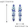 image:imageBriLove Sparkly Bling Rhinestones Marquise Teardrop Flower Cluster Dangle Earrings for Women Wedding Party Prom Jewelry AccessoryBlue SilverTone