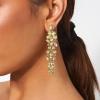 image:imageBriLove Sparkly Bling Rhinestones Marquise Teardrop Flower Cluster Dangle Earrings for Women Wedding Party Prom Jewelry AccessoryChampagne GoldTone