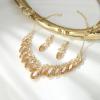 image:imageBriLove Statement Wedding Jewelery Set Shiny Gorgeous Crystal Marquise Cluster Necklace Earrings for Womens Bridal Party Prom AccessoriesChampagne GoldTone