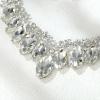 image:imageBriLove Statement Wedding Jewelery Set Shiny Gorgeous Crystal Marquise Cluster Necklace Earrings for Womens Bridal Party Prom AccessoriesClear SilverTone