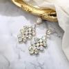 image:imageBriLove Stunning Crystal Rhinestone Teardrop Rectangle Emerald Cut Long Chandelier Drop Dangle Earrings for Women Party Prom Iridescent AB GoldTone