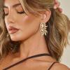 image:imageBriLove Stunning Fancy Marquise Crystal Rhinestone Wedding Bridal 2 Oval Drop Dangle Statement Earrings for Women Bride Bridesmaid MomChampagne GoldTone