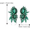 image:imageBriLove Stunning Fancy Marquise Crystal Rhinestone Wedding Bridal 2 Oval Drop Dangle Statement Earrings for Women Bride Bridesmaid MomEmerald Color BlackTone