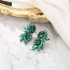 image:imageBriLove Stunning Fancy Marquise Crystal Rhinestone Wedding Bridal 2 Oval Drop Dangle Statement Earrings for Women Bride Bridesmaid MomEmerald Color BlackTone