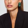 image:imageBriLove Stunning Fancy Marquise Crystal Rhinestone Wedding Bridal 2 Oval Drop Dangle Statement Earrings for Women Bride Bridesmaid MomEmerald Color BlackTone