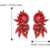 image:imageBriLove Stunning Fancy Marquise Crystal Rhinestone Wedding Bridal 2 Oval Drop Dangle Statement Earrings for Women Bride Bridesmaid MomRuby Color BlackTone