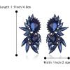 image:imageBriLove Stunning Fancy Marquise Crystal Rhinestone Wedding Bridal 2 Oval Drop Dangle Statement Earrings for Women Bride Bridesmaid MomSapphire Color BlackTone