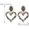 image:imageBriLove Stunning Gorgeous Large Heart Marquise Rhinestone Crystal Dangle Earrings for Women Brides Love Stud Black GoldToned