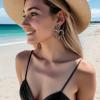 image:imageBriLove Stunning Gorgeous Large Heart Marquise Rhinestone Crystal Dangle Earrings for Women Brides Love Stud Black GoldToned