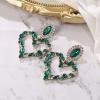 image:imageBriLove Stunning Gorgeous Large Heart Marquise Rhinestone Crystal Dangle Earrings for Women Brides Love Stud Emerald Color GoldToned