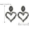 image:imageBriLove Stunning Gorgeous Large Heart Marquise Rhinestone Crystal Dangle Earrings for Women Brides Love Stud Grey BlackTone
