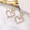 image:imageBriLove Stunning Gorgeous Large Heart Marquise Rhinestone Crystal Dangle Earrings for Women Brides Love Stud Iridescent AB GoldToned