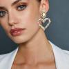 image:imageBriLove Stunning Gorgeous Large Heart Marquise Rhinestone Crystal Dangle Earrings for Women Brides Love Stud Iridescent AB GoldToned