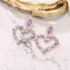 image:imageBriLove Stunning Gorgeous Large Heart Marquise Rhinestone Crystal Dangle Earrings for Women Brides Love Stud Purple GoldToned