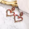 image:imageBriLove Stunning Gorgeous Large Heart Marquise Rhinestone Crystal Dangle Earrings for Women Brides Love Stud Vitrail Medium GoldToned