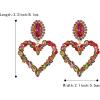 image:imageBriLove Stunning Gorgeous Large Heart Marquise Rhinestone Crystal Dangle Earrings for Women Brides Love Stud Vitrail Medium GoldToned